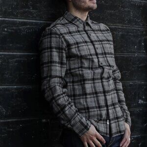 Hiroshi Kato Ripper Gray Vintage Flanner Men's Shirt Top L